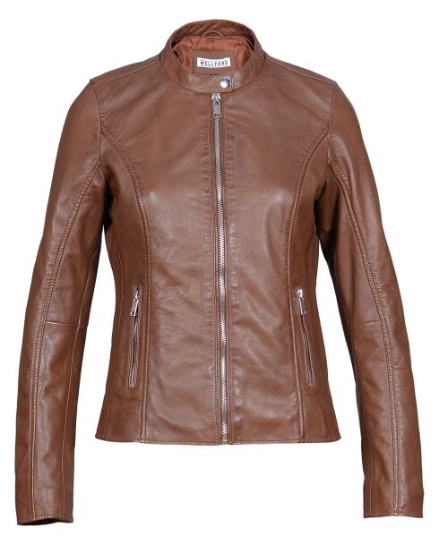 Veste en Cuir Aglae cognac