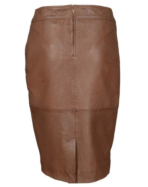 Audrey cognac leren rok
