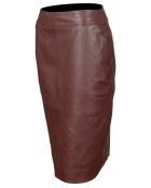 Gonna in pelle Audrey bordeaux