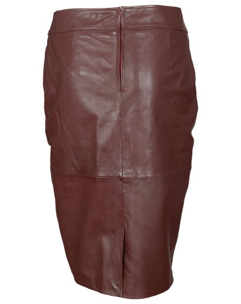 Gonna in pelle Audrey bordeaux