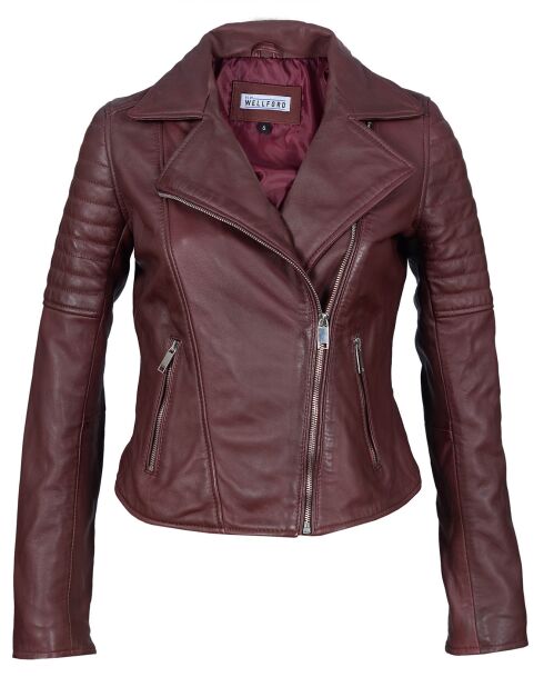 Veste en Cuir Bira bordeaux