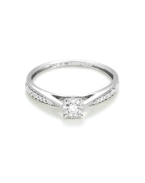 Bague Solitaire Radieux Diamant 0.2 ct or blanc