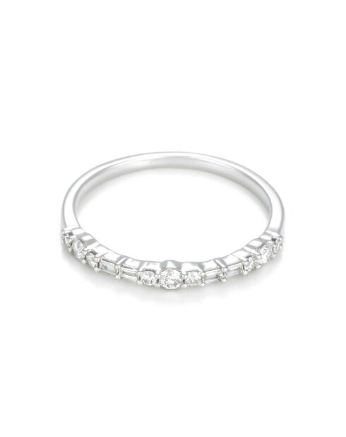 Diamantring mit Punktlinie aus 0,2 Karat Weißgold