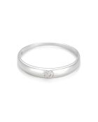 Anillo sobrio de oro blanco de 0,005 quilates