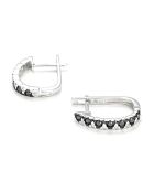 Boucles d'oreilles Black and White Diamant noir et blanc 0.28 ct or blanc