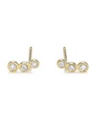 Boucles d'oreilles Tres Diamant 0.02 ct or jaune
