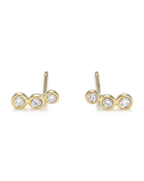 Boucles d'oreilles Tres Diamant 0.02 ct or jaune