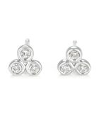 Boucles d'oreilles Trio Diamant 0.02 ct or blanc