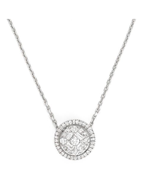 Colgante tipo cojín en oro blanco de 0,15 quilates