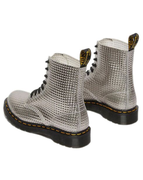 Boots en Cuir 1460 Pascal argentées