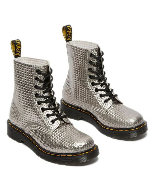 Boots en Cuir 1460 Pascal argentées