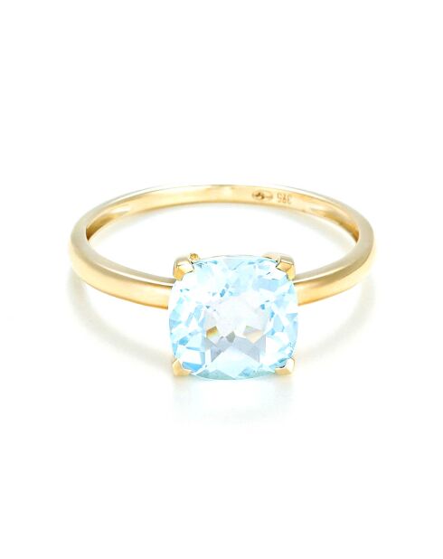 Anillo único con topacio y topacio de 2,67 quilates en oro amarillo