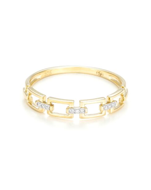 Bague Maillage Diamants 0.01 ct or jaune