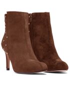 Bottines en Velours de Cuir Dot marron - Talon 9 cm