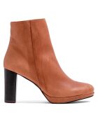 Bottines en Cuir Joana camel - Talon 8 cm