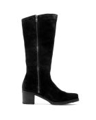 Botas Dance de piel de terciopelo negras, tacón de 6 cm