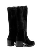 Botas Dance de piel de terciopelo negras, tacón de 6 cm