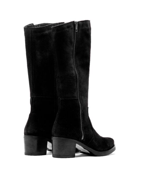 Botas Dance de piel de terciopelo negras, tacón de 6 cm