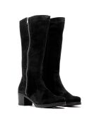 Botas Dance de piel de terciopelo negras, tacón de 6 cm