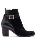 Stivali Clem in pelle di velluto nero - tacco 7,5 cm