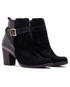 Stivali Clem in pelle di velluto nero - tacco 7,5 cm
