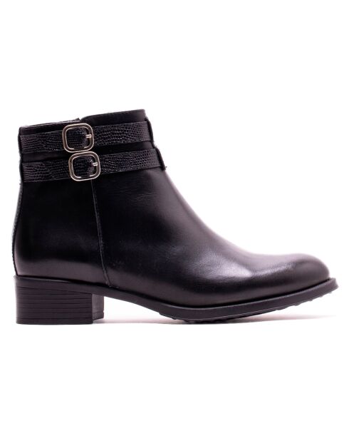 Schwarze Alma Lederstiefeletten