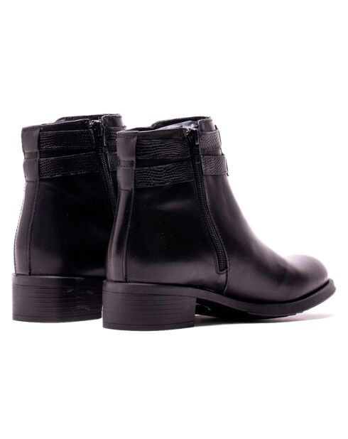 Schwarze Alma Lederstiefeletten