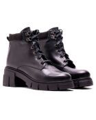 Stivaletti Lio in pelle nera - Tacco 6 cm