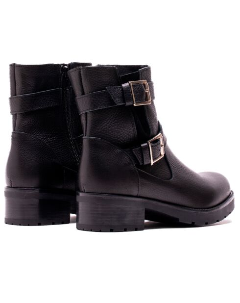 Botines de piel negros Donna