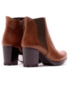 Dom Chelsea-Stiefel aus Leder in Kamelbraun — 7,5 cm Absatz