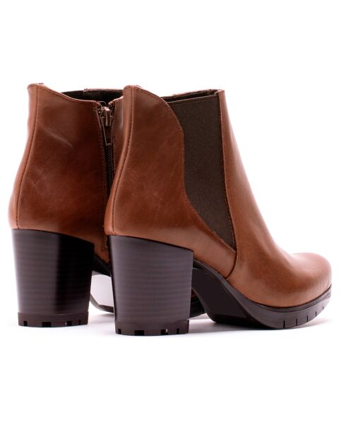 Dom Chelsea-Stiefel aus Leder in Kamelbraun — 7,5 cm Absatz