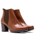 Dom Chelsea-Stiefel aus Leder in Kamelbraun — 7,5 cm Absatz