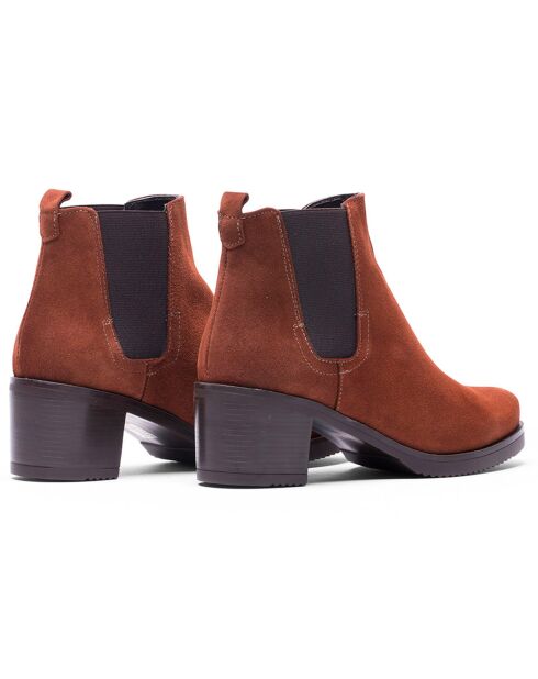Botas Chelsea de piel y terciopelo Tan Lint, tacón de 5,5 cm
