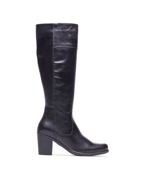 Stivali in pelle neri Eli - tacco 7,5 cm