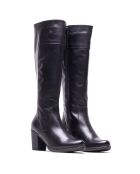 Stivali in pelle neri Eli - tacco 7,5 cm