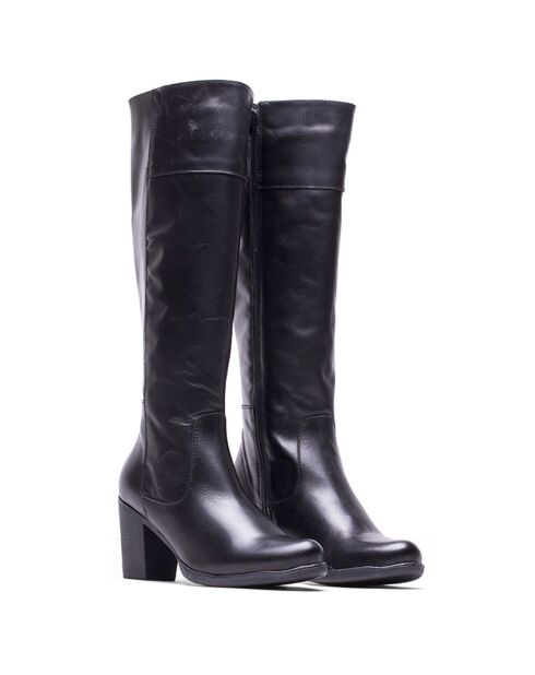 Stivali in pelle neri Eli - tacco 7,5 cm