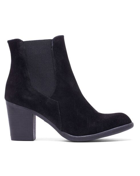 Stivali Chelsea Ju in pelle di velluto neri - Tacco 8 cm