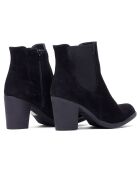 Chelsea Boots en Velours de Cuir Ju noires - Talon 8 cm