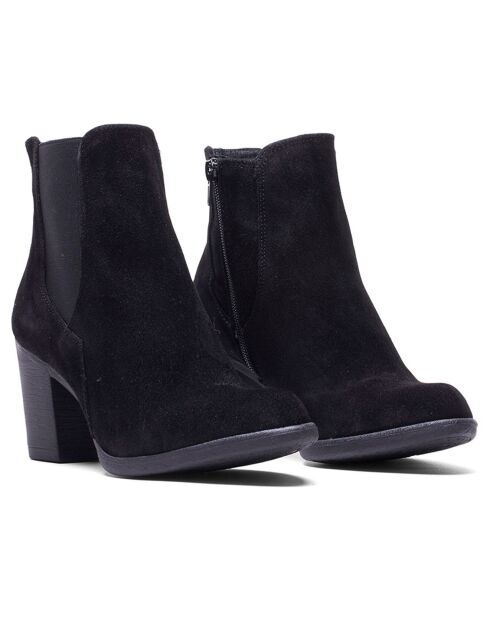 Stivali Chelsea Ju in pelle di velluto neri - Tacco 8 cm