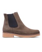 Botas Chelsea de piel aterciopelada caqui de Clem