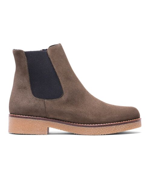 Stivali Chelsea Clem in pelle color kaki
