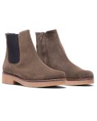 Botas Chelsea de piel aterciopelada caqui de Clem