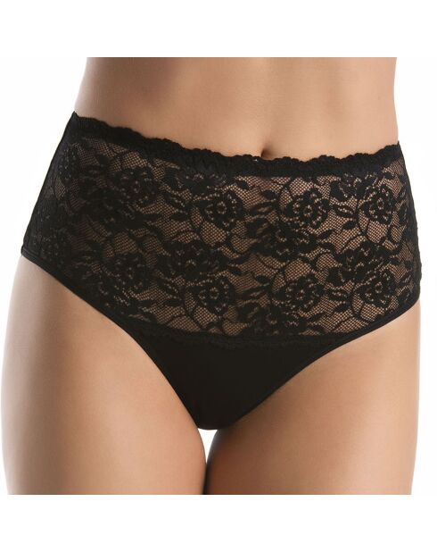 Culotte taille haute en Dentelle Sandra noire