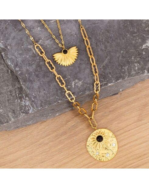 Sautoir Galaxa doré/noir