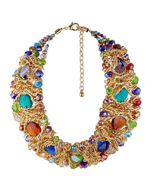 Collier Tortak Deynos doré/multicolore