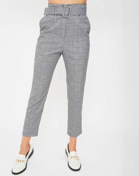 Pantalon Osman à carreaux gris