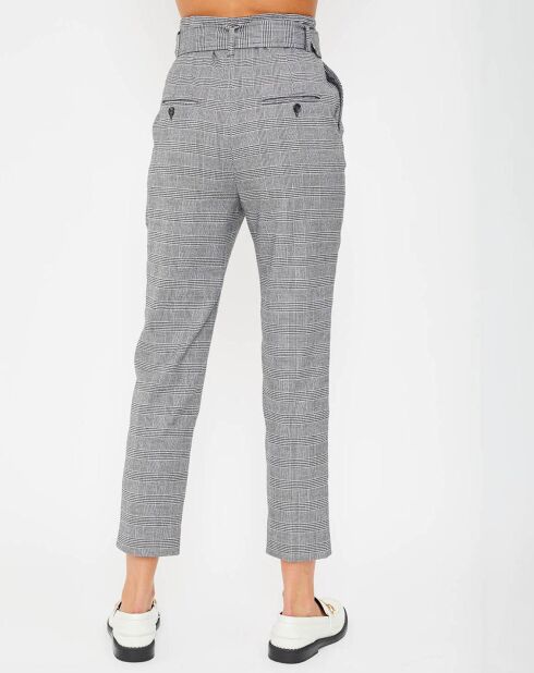 Pantalon Osman à carreaux gris