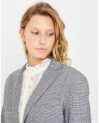 Veste 2 boutons Liv à carreaux grise