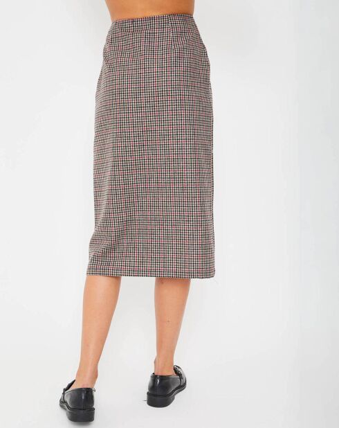 Solange bruin/zwarte geruite rok van wolmix