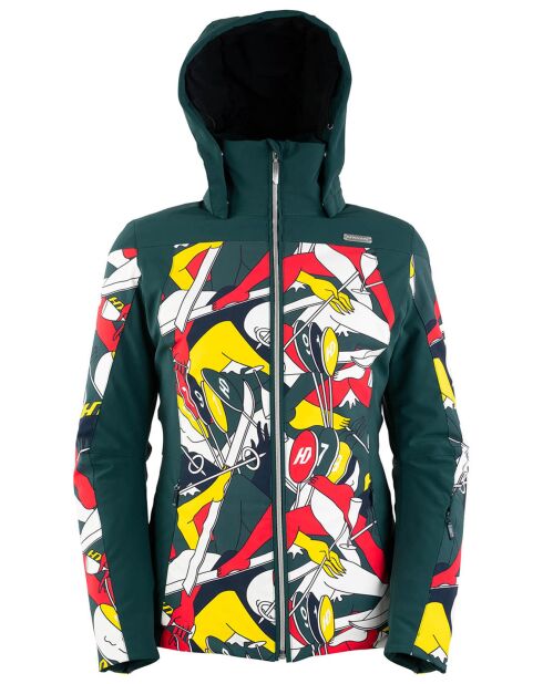 Veste de ski Ecandies imprimée vert/multicolore